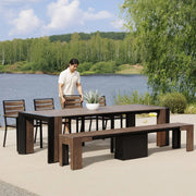 Transformer Table outdoor dining set with expandable table and matching dining chairs