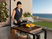 Transformer Table outdoor bar cart with a weather-resistant design and spacious serving surface