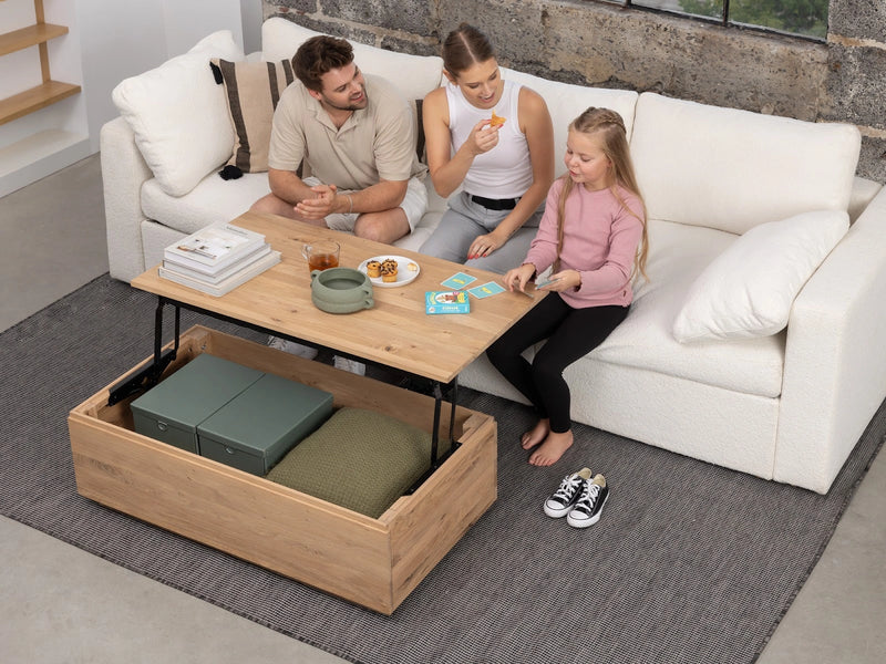 Transformer Table coffee table in a modern design, shown as a versatile adjustable furniture piece