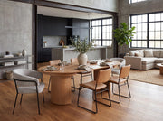 Transformer Table Eclipse dining table in a modern dark finish, shown expanded for seating multiple guests