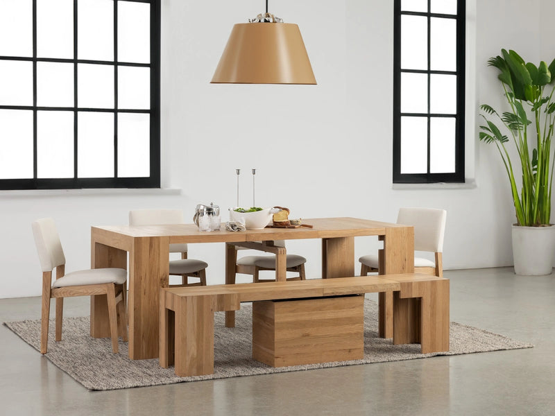 Transformer Table Transformer Dining Set with expandable dining table and matching seating chairs