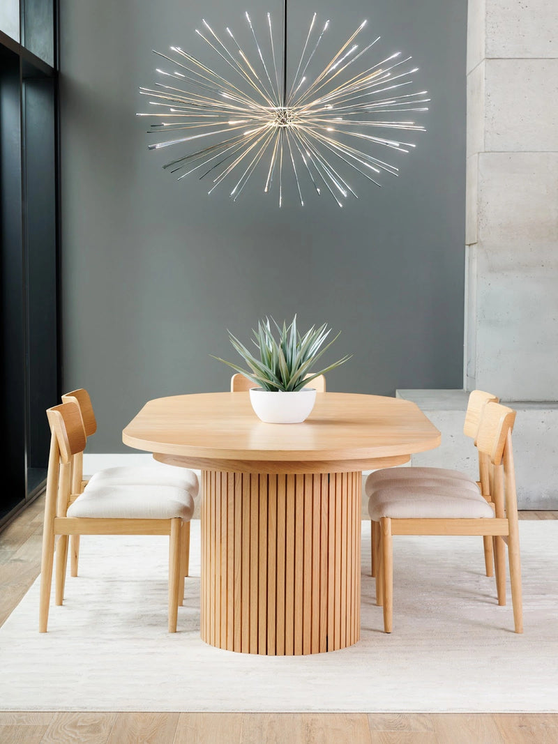 Transformer Table round dining table in a modern wood finish