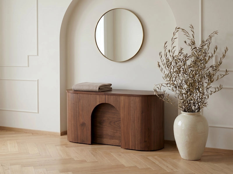 Transformer Table Eclipse Bench by Transformer Table in black, minimalist modern design