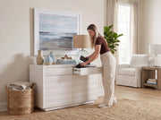 Transformer Table Transformer Sideboard buffet cabinet in a modern wood finish