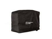 Transformer Table outdoor bar cart cover in black, shown protecting a bar cart from outdoor elements