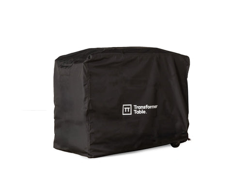 Transformer Table outdoor bar cart cover in black, shown protecting a bar cart from outdoor elements