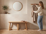 Transformer Table Nova Bench in a modern wood finish, shown as a versatile dining bench