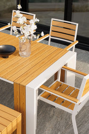 Transformer Table outdoor dining table by Transformer Table in a weather-resistant wood finish