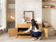 Transformer Table round sideboard buffet in a modern design.
