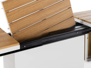 Transformer Table outdoor bench in a modern design, shown in a neutral finish
