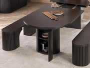 Transformer Table round dining table with a modern design and expandable tabletop