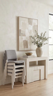 Transformer Table dining set with expandable dining table and matching chairs in a modern wood finish