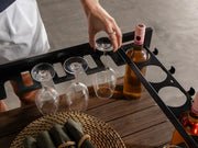 Transformer Table outdoor bar cart with two-tier storage and wheels for patio entertaining