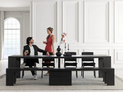 Transformer Table dining set with expandable dining table and matching seating chairs