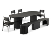 Transformer Table round dining set with expandable round table and matching chairs in a dining room