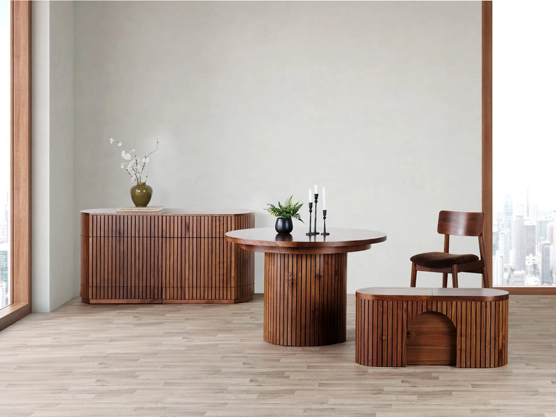 Transformer Table round dining table shown in a compact configuration