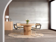 Transformer Table round dining table in a modern wood finish