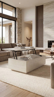 Transformer Table coffee table with a compact design and adjustable extension mechanism