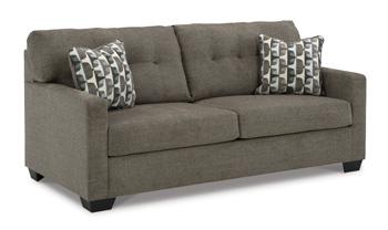 Ashley Furniture Mahoney living room set with sofa, loveseat, and coffee table in a modern, stylish living space.