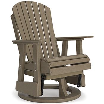 Ashley Furniture Hyland Wave outdoor swivel glider chair for outdoor dining, featuring a stylish design and comfortable seating.