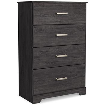Ashley Furniture Belachime chest of drawers with a sleek wooden finish and multiple spacious drawers for storage.