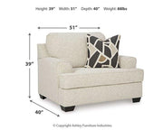 Ashley Furniture Heartcort living room set with sofa and armchairs in a modern design, featuring neutral fabric upholstery and wooden legs.