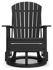 Ashley Furniture Hyland Wave outdoor swivel glider chair, stylish outdoor dining chair with a comfortable woven design and sturdy frame.