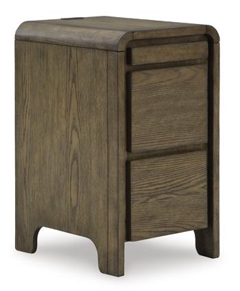 Ashley Furniture Jensworth accent table with a sleek wooden surface and modern design, ideal for living room decor.