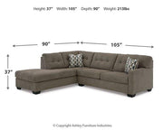 Ashley Mahoney living room set with sofa, loveseat, and coffee table in a modern living space.