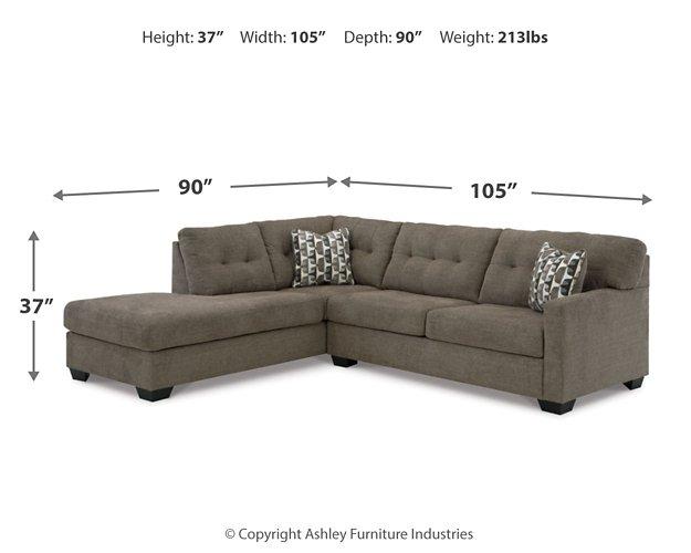 Ashley Mahoney living room set with sofa, loveseat, and coffee table in a modern living space.