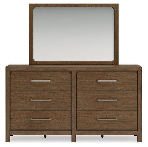 Ashley Cabalynn dresser and mirror set featuring a modern wooden dresser with a matching mirror for bedroom decor.