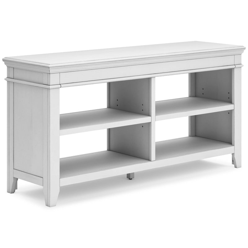 Ashley Furniture Kanwyn Credenza curio with glass doors and shelving, showcasing a stylish storage piece for living or dining rooms.