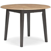Ashley Furniture Gesthaven dining room set with a wooden table and matching chairs in a modern dining room.