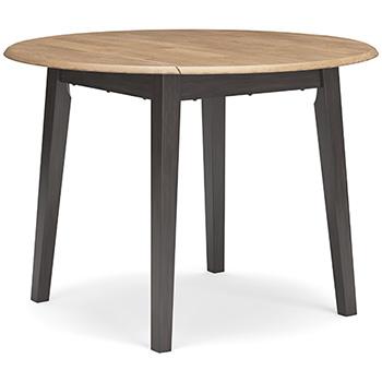 Ashley Furniture Gesthaven dining room set with a wooden table and matching chairs in a modern dining room.