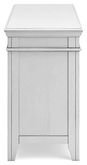 Ashley Furniture Kanwyn Credenza curio with glass doors and shelves, showcasing a modern storage cabinet for living spaces.