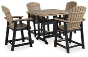 Ashley Furniture Fairen Trail outdoor dining set with table and chairs for patio or garden outdoor dining space.