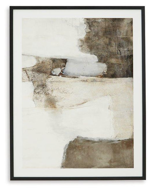 A modern Aldricton wall art piece by Ashley Furniture featuring abstract design in neutral tones, ideal for contemporary home decor.