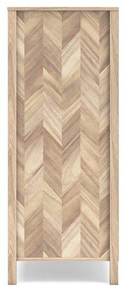 Ashley Furniture Battelle chest of drawers with six spacious wooden drawers and sleek modern design.
