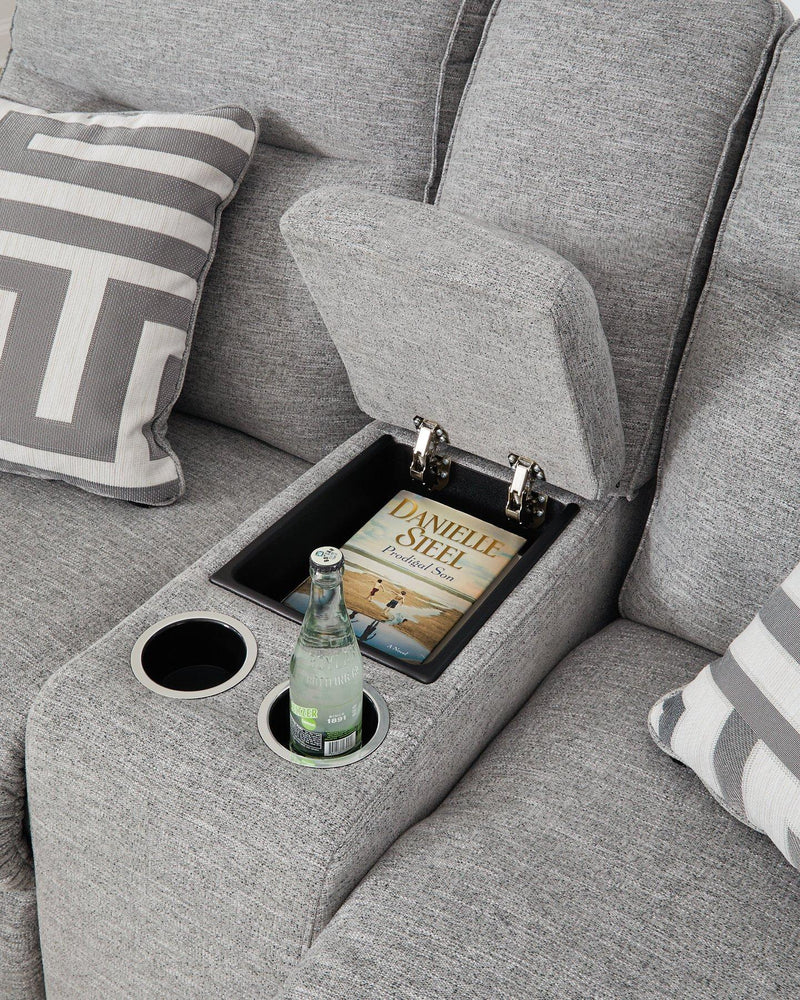 Ashley Furniture Biscoe living room set featuring a sofa and loveseat with plush cushions and contemporary design.