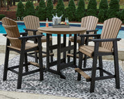 Outdoor dining set by Ashley Furniture featuring a table and chairs for outdoor patio use.