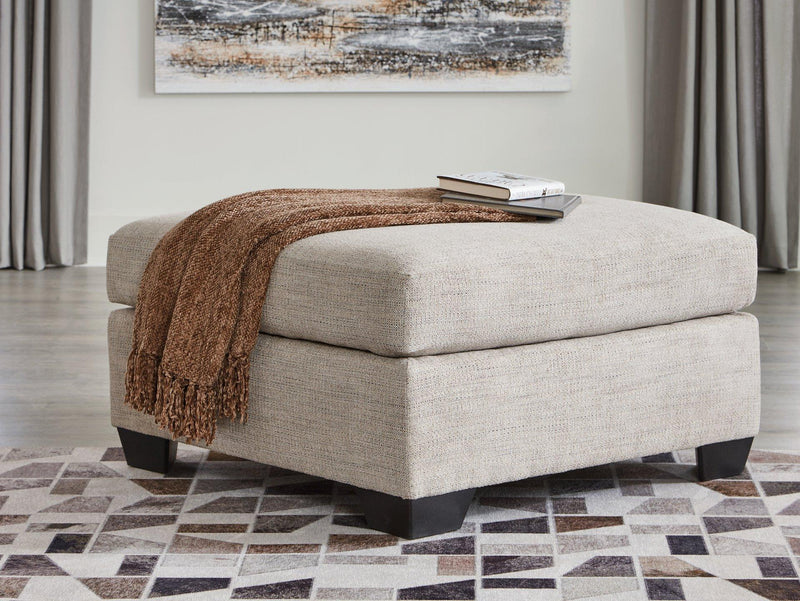 Ashley Furniture Mahoney living room set with sofa and armchair, featuring neutral fabric and modern design.
