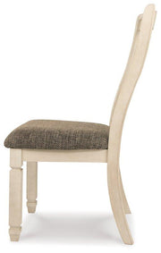 Ashley Furniture Bolanburg dining chair with upholstered seat and wooden legs, stylish and comfortable for dining rooms.