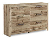 Ashley Furniture Hyanna Dresser with sleek wood finish and modern design, featuring multiple drawers for bedroom storage.