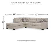 Ashley Furniture Mahoney living room set featuring a sofa and loveseat with neutral upholstery and contemporary design.