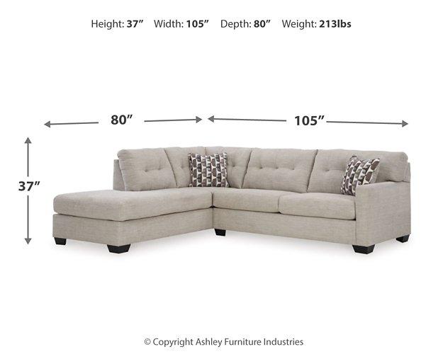 Ashley Furniture Mahoney living room set featuring a sofa and loveseat with neutral upholstery and contemporary design.