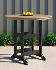 Ashley Furniture Fairen Trail outdoor dining set with a table and chairs, ideal for patio or garden outdoor dining.
