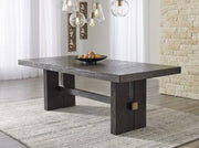 Ashley Furniture dining room set with a wooden table and matching chairs, ideal for modern dining spaces.