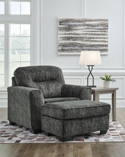 Ashley Furniture Lonoke living room set featuring sofa and loveseat with neutral fabric and modern design.