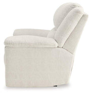 Ashley Furniture Keensburg oversized power recliner with plush cushioning and a modern design in a neutral fabric.