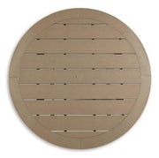 Outdoor dining set by Ashley Furniture with a table and chairs, perfect for patio or garden outdoor meals.